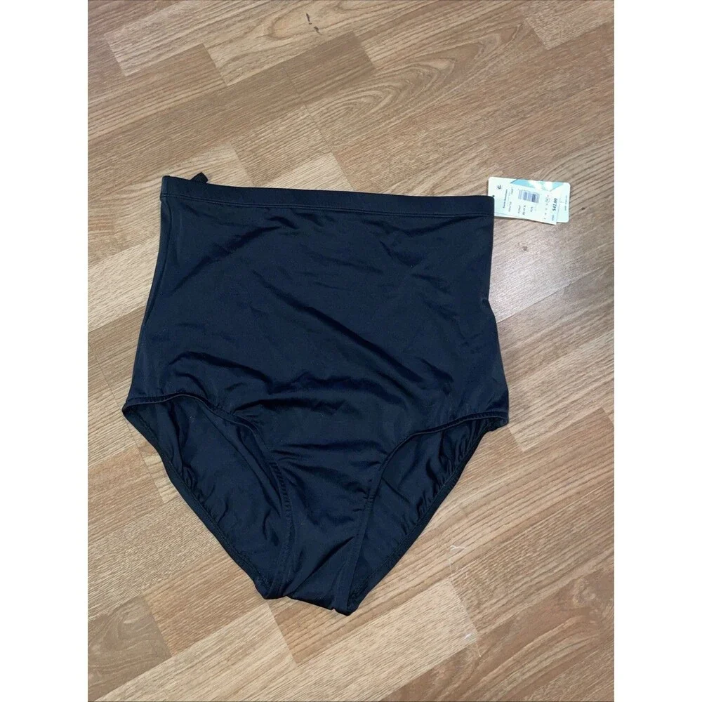 Swim Solutions Women's Black Ultra High-Waist Bottom Swimwear Size 8 NWT $42 - Picture 2 of 4